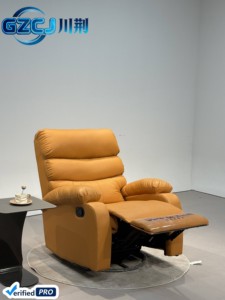 Promotion : Fauteuil inclinable en cuir de style européen moderne pour salon, avec pieds en fer écologiques, en forme de L - Product Image 2
