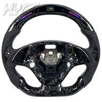 Volant de course personnalisé en cuir et fibre de carbone forgée avec LED pour Chevrolet Camaro Corvette C6 C7 C8
