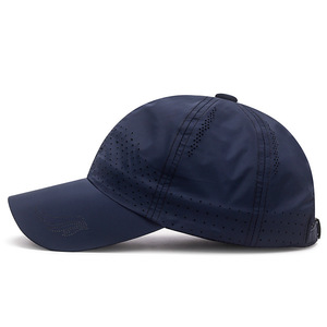 Navy Blue Breathable Mesh Baseball Cap Lightweight Sun Protection Outdoor Sports Hat Unisex Quick Drying Perforated Design - Product Image 2