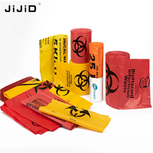 Jijid đen thùng rác nguy hiểm Túi gấp tùy chỉnh Jumbo Đen LDPE đen túi rác nhựa CuộN autoclavable Biohazard Túi - Product Image 3