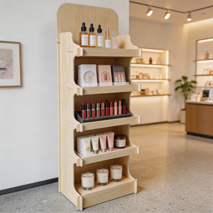 แท่นวางสินค้าไม้แบบกำหนดเองสำหรับ OEM, ชั้นวางสินค้าตั้งพื้นสำหรับร้านค้าปลีกเพื่อการ<span class=keywords><strong>ตลาด</strong></span>เชิงพาณิชย์และการจัดแสดงสินค้าภายในร้าน - Product Image 1