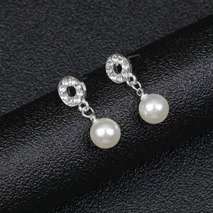Ensemble de bijoux en gros chaîne de perles de luxe collier pendentif goutte d'eau boucles d'oreilles de charme de perles pour les femmes