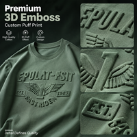 T-shirt 100% coton avec logo personnalisé, impression en relief de haute qualité, t-shirts pour hommes, impression en relief 3D, manches courtes, haut décontracté