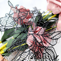 Accessoires de broderie pour robe de mariée, faits main, style Europe-Amérique, en fil de soie, légers, respirants, garniture en dentelle florale