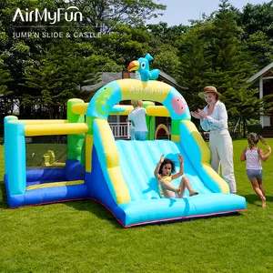 Airmyfun-castillo inflable para saltar, tobogán de agua con temática de animales, divertido, para fiesta