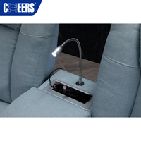 MANWAH CHEERS Canapé de cinéma maison inclinable en tissu bleu avec port USB et pour le salon Home cinéma