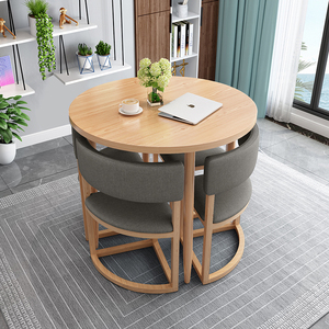 Bàn ăn đơn giản căn hộ nhỏ bàn ghế nhà cửa hàng tiếp tân văn phòng giải trí lưu trữ Bàn Ghế kết hợp - Product Image 3