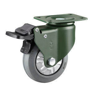 2,5/3/4/5 Zoll schwarz/grau Gummi schwenkbares industrielles Lenkrad mit Bremsen - Product Image 4