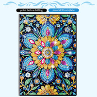 Carnet de notes de peinture diamant motif nature morte florale, fait main, sans cadre, moderne, minimaliste, cadeau créatif pour entreprise