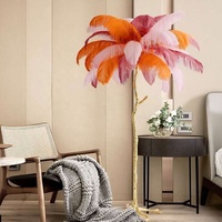 Lampadaire LED à intensité variable en cuivre, design Arc d'autruche, style européen, lampe de chevet pour chambre, lumières décoratives pour mariage et anniversaire