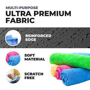 Logo personnalisé 12 "X 12" Chiffon de nettoyage en microfibre Lot de 8 serviettes en microfibre de qualité supérieure <span class=keywords><strong>4</strong></span> couleurs pour cuisines et voiture - Product Image 4