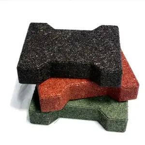 Hot-selling Dog Bone Shaped Rubber Brick Rubber Interlocking Flooring For Outdoor Horse Mat