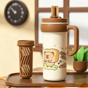 24oz tumbler <b>with</b> <b>straw</b> vacuum double-wall insulated stainless steel tumbler <b>with</b> <b>straw</b> Removable tea infuser tumbler lucu - Product Image 4