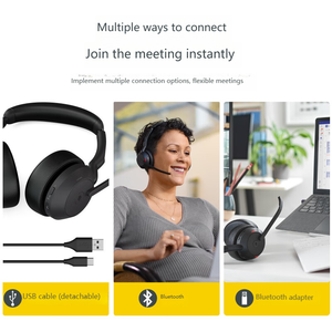 หูฟัง Jabra Evolve2 55 MS สำหรับฝ่ายบริการลูกค้า ศูนย์บริการหลังการขาย ระบบตัดเสียงรบกวนแบบแอคทีฟ เสียงระดับสตูดิโอ ควบคุมด้วยระบบสัมผัส - Product Image 6