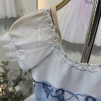 Gaun Tutu Balet Romantis Biru Muda untuk Anak Perempuan, Kostum Balerina Tulle Panjang untuk Pertunjukan & Resital Giselle