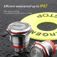 WD 304 pendek saklar tombol baja tahan karat 16/19/22mm Diameter Latching/Sementara tahan air IP67 22V 20A Custom
