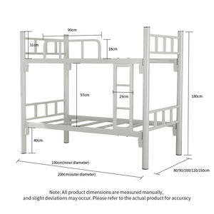 Commercial Grade Iron Frame Bunk <strong>Bed</strong> Heavy Duty Full Size Double Deck <strong>Space</strong> <strong>Saver</strong> for Workers - Product Image 3