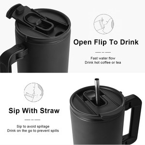 Botella de Agua Deportiva de Acero Inoxidable de Doble Pared de 40 oz, Diseño de Asa Plegable, Se Adapta a los Portavasos de Automóviles <span class=keywords><strong>para</strong></span> Mayor Comodidad en Viajes - Product Image 6