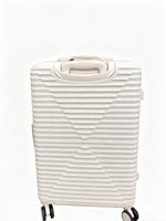 Ensemble de bagages rigides en ABS blanc crème, 3 pièces, 20, 24, 28 pouces, motif en X, sangle diagonale, valise de voyage à roulettes, vente en gros OEM
