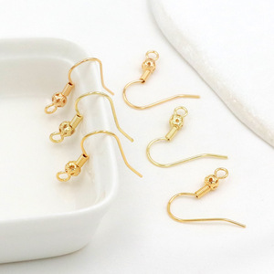 18K Gold Plated Hollow Ball Ear Hook <b>Copper</b> Jewelry Findings For Earring Making DIY Accessories Round Spring <b>Lantern</b> Design - Product Image 2