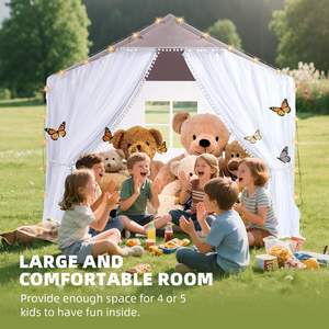 Grande tente de jeu château de princesse pour enfants, tente de jeu d'intérieur, maisonnette pour enfants, tente tipi princesse avec fenêtres - Product Image 5