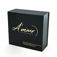 Grand carton en papier rigide mat de luxe avec logo personnalisé de qualité supérieure noir pliable vide fermeture magnétique emballage de boîte-cadeau
