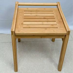 Tabouret de salle de bain en bambou 38x40x43cm, siège de douche en bois, tabouret de bain multifonctionnel - Product Image 3