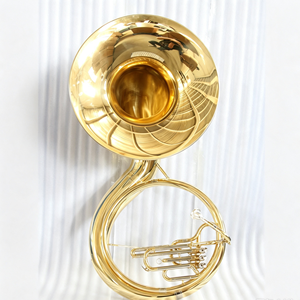 Sousaphone FSP-300 en Do de Focustyle, trompette de marche en laiton, 3 pistons SS, laque transparente, calibre 16 mm, cloche de 606 mm avec <span class=keywords><strong>double</strong></span> tuyau de réglage - Product Image 1