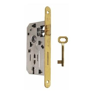 LOCK FOR WOODEN DOORS 'PATENT' FRONT <b>SQUARE</b> <b>EDGE</b> BONAITI E40 Nickel-plated - Product Image 3