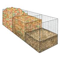 Composteur de jardin en treillis métallique 90cm X 90cm X 70cm Poubelle à compost en treillis métallique
