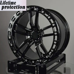 Rines Negros Cóncavos Profundos de 17 18 19 20 22 24 Pulgadas, 5x112/5x114.3/5x115/5x120, para Carreras de <span class=keywords><strong>Drag</strong></span>, Rines Forjados para A90 Beadlock - Product Image 1