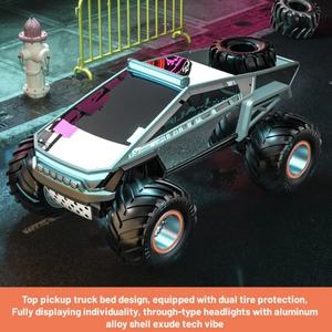 รถของเล่นบังคับวิทยุ SJY-Q202 ดีไซน์อัลลอยใหม่ล่าสุด รถกระบะไฟฟ้าไซเบอร์ทรัค ล้อใหญ่ ขับเคลื่อนออฟโรด พร้อมไฟและเสียงเพลง ไซเบอร์ทรัค-เทสลา - Product Image 2