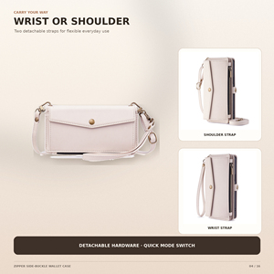 เคสโทรศัพท์แบบกระเป๋าสตางค์อเนกประสงค์พร้อมซิปด้านข้างสำหรับ <span class=keywords><strong>iPhone</strong></span> 18 17 16 15 14 13 Pro Max พร้อมช่องใส่บัตรและฝาครอบป้องกัน - Product Image 4