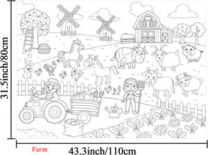 Poster <span class=keywords><strong>de</strong></span> coloriage géant personnalisé pour anniversaire, toile <span class=keywords><strong>de</strong></span> fond polyvalente en papier pour peinture et <span class=keywords><strong>dessin</strong></span> DIY, nappe pour décoration murale - Product Image 5