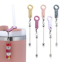 Accessoires de barre de perles en métal et acrylique pour pendentifs en paille de 8 à 12mm, décorations de tasse, porte-clés en perles, nouveauté