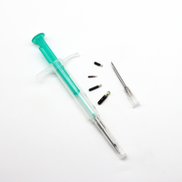 ICAR 125KHz 1.25*7mm Microchip Implant Syringe Bioglass Tag ISO 11784/11785 Tahan Air untuk Identifikasi Hewan Peliharaan Kontrol Akses