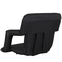Fauteuil de sol réglable en tissu sans pieds, avec structure en tube d'acier, pour la maison, siège de stade, noir - Vente en gros