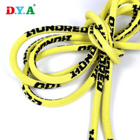 Cordon de serrage rond en nylon jacquard de 5 mm jaune avec embouts en plastique pour pantalon à capuche, personnalisable avec logo, vente en gros du fabricant