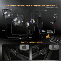 Feux de brouillard LED haute luminosité pour voiture 10000LM, projecteurs avant bicolores avec feux de croisement et de route intégrés, mini lampe de conduite pour véhicule