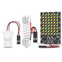 Nouveau W5w C5w C10w Lumière de tableau de bord de voiture DC12/24V Festoon Lumière de lecture de dôme T10Light 2 Adaptateur de base 48SMD 3014