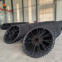Roue de transplanteur de riz à main pour quatre roues universelles en métal en acier à six rangées pour Tracor