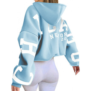 Novedad 2025: Sudadera con capucha holgada de manga larga, estampada, de moda, gruesa y versátil para mujer, ideal para comercio transfronterizo. - Product Image 5