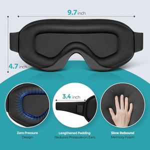 Antifaz 3D Contorneado para Dormir con Excelente Bloqueo <span class=keywords><strong>de</strong></span> Luz, Copas Oculares Anchas y Profundas, Correa Ajustable, OEM Personalizado, MOQ 100 Unidades - Product Image 5