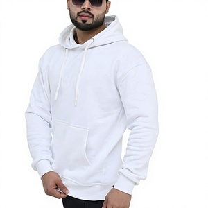 Sweat-shirt à capuche en molleton 100% coton blanc pour homme, décontracté, streetwear d'hiver, impression numérique personnalisée - Product Image 3