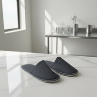 Chaussons d'hôtel jetables avec dessus en coton et semelle en EVA, styles à bout fermé/bout ouvert/tongs, pour les voyages, les spas et les compagnies aériennes
