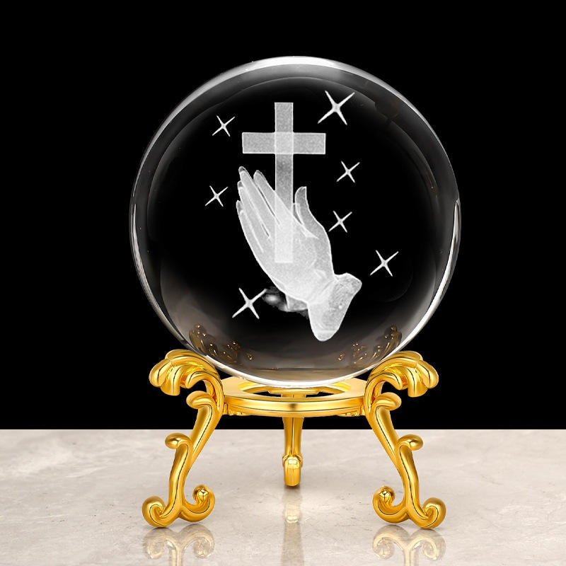 Support métallique argenté/doré en forme de mains jointes en prière