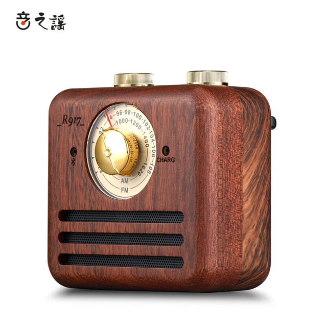 High Quality Antique Classical Wooden  Portable Radio Retro Nostalgic Small Wireless USB FM AM Speakers Internet Radio