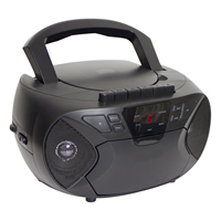 Boombox portable CD/cassette avec radio AM/FM et récepteur AUX pour une utilisation en extérieur et des divertissements nomades
