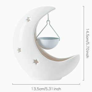 Diffuseur d'encens en céramique étoile et lune, brûleur <span class=keywords><strong>de</strong></span> cire fondante, diffuseur d'huiles essentielles suspendu, style arabe, décoration <span class=keywords><strong>de</strong></span> bureau, cadeau, vente en gros - Product Image 5