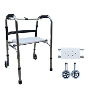 Hengshunhe <b>Walker</b> Stainless Steel 25mm Tube Height Adjustable With Seat For <b>Elderly</b> Rehabilitation Assistance - Product Image 2